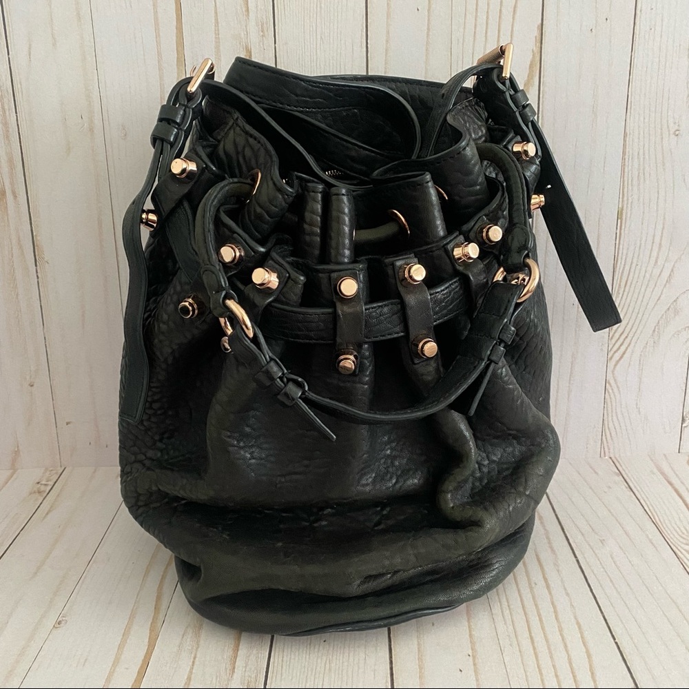 Alexander Wang Diego Bucket Bag, Black/Rose Gold